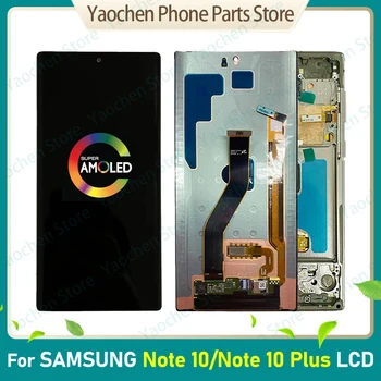 Оригинальный ЖК-дисплей Для Samsung Note 10 Plus N975 ЖК-дисплей Galaxy Note 10 N970 Сенсорный Экран Дигитайзер A MOLED LCD с точками