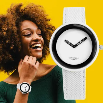 Парные часы для мужчин и женщин, кварцевые часы с черно-белым циферблатом, женские Простые минималистичные мужские часы Orologio Man Унисекс, необычные наручные часы