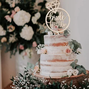 Персонализированный топпер для помолвки для украшения торта, свадебного украшения Будущей невесты, деревянная столешница для торта, винтажный декор для вечеринки в честь новобрачных