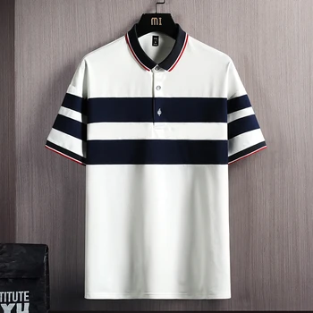 Повседневная Летняя рубашка Поло 2023 с коротким рукавом, однотонная Белая Черная Рубашка Поло, Брендовая Модная одежда для мужчин, Размер Оверсайз 3XL