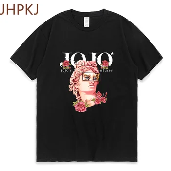 Повседневные футболки, футболки оверсайз, футболки с аниме Jojo Bizarre Adventure, топы японской манги харадзюку, женская и мужская мода, прямая поставка