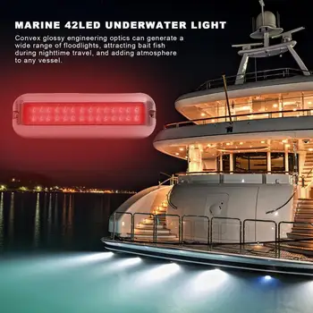 Подводные фонари для лодки, 42 светодиодных навигационных фонаря, Водонепроницаемый ночник из нержавеющей стали, Понтон, морской корабль, Аксессуары для лодок