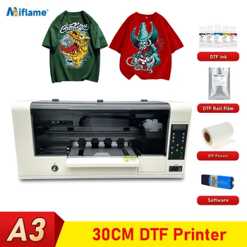 Принтер A3 DTF с Двумя Печатающими головками XP600 Принтер A3 impresora dtf с Порошковой Шейкерной Машиной для Печати текстильных рубашек A3