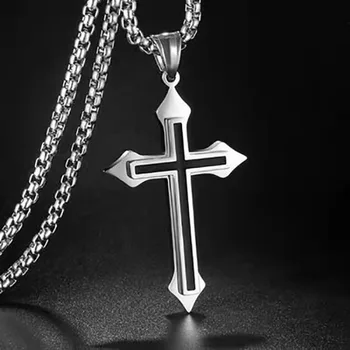 Простая Индивидуальность Стрелка Крест Кулон Ожерелье для мужчин Женщин Религиозный Амулет Ювелирные Изделия Подарок