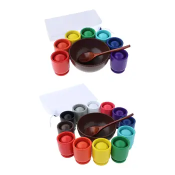 Радужные шарики в чашечках для малышей, классификация цветов Монтессори, игрушки для раннего развития, сенсорные игрушки для дошкольников для детей