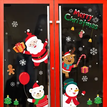 Рождественские наклейки на стены и окна Marry Рождественские украшения для дома 2023 Рождественские украшения Xmas Navidad Подарок на Новый год 2024