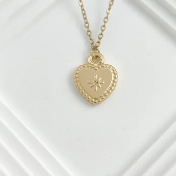 Роскошное ожерелье из нержавеющей стали для женщин золотого цвета в форме сердца, полированные ожерелья с подвесками регулируемой длины, ювелирные подарки