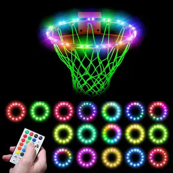 Светодиодная подсветка баскетбольного кольца на солнечной энергии с датчиком изменения цвета, сверхяркая светодиодная лампа RGB для спортивных тренировок взрослых на открытом воздухе