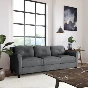 Секционный диван с подлокотниками, обитый тканью, для компактного жилого пространства, спальни, гостиной, квартиры