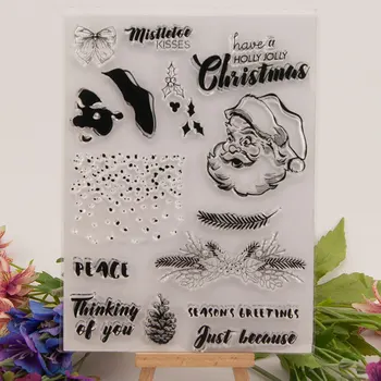 Слова Благословения Счастливого Рождества, прозрачные штампы для изготовления открыток, прозрачные резиновые штампы для изготовления альбомов T1398