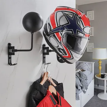Стойка для мотоциклетного шлема, настенный алюминиевый бейсбольный держатель, крючок для ключей, вешалка для куртки на 180 градусов, кронштейн для гостиной