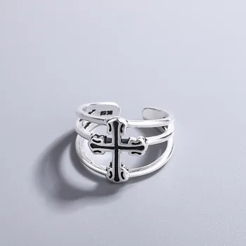 Счастливые Кольца с Крестом Для женщин, Открывающееся Регулируемое кольцо, Тренд 2023, Роскошные Ювелирные изделия для Свадебной пары, подарок