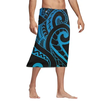 Татуировка с тотемом Полинезийского племени Тонга, принты Тонга, Мужская Свободная юбка длиной до колена у бассейна, Летняя пляжная юбка с винтажными татуировками в стиле арт-арт