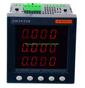 Трехфазный встроенный счетчик электроэнергии ZW3432B, установленный на панели измеритель мощности 96*96 Напряжение: 10-500 В, ток: 0,01-5A