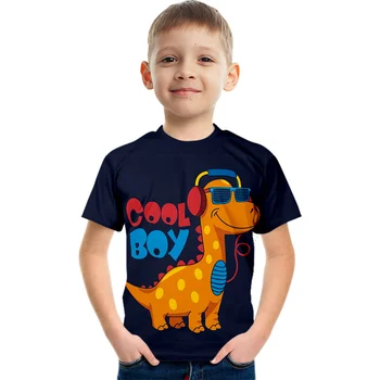 Футболка с коротким рукавом для мальчиков, модная футболка с рисунком, 3D-топ для мальчиков