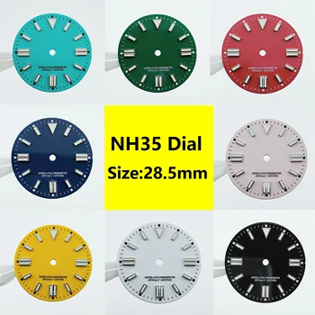 Циферблат NH35, циферблат NH36, циферблат S, циферблат с зеленым светящимся циферблатом, подходит для часового механизма NH35, NH36, аксессуары для часов, инструмент для ремонта часов N