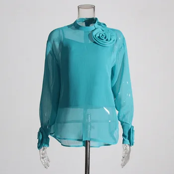Шифоновая блузка в стиле SuperAen в Европе и Америке, женские высококачественные свободные повседневные блузки, топы