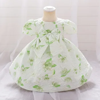 Элегантный костюм для новорожденных девочек 2023 года, Платья принцессы с милым бантом и цветами для маленьких девочек, Вечеринка по случаю дня рождения, Свадебное бальное платье