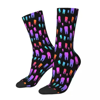 Яркие забавные носки с зубами Мужские женские зимние чулки в стиле хип-хоп